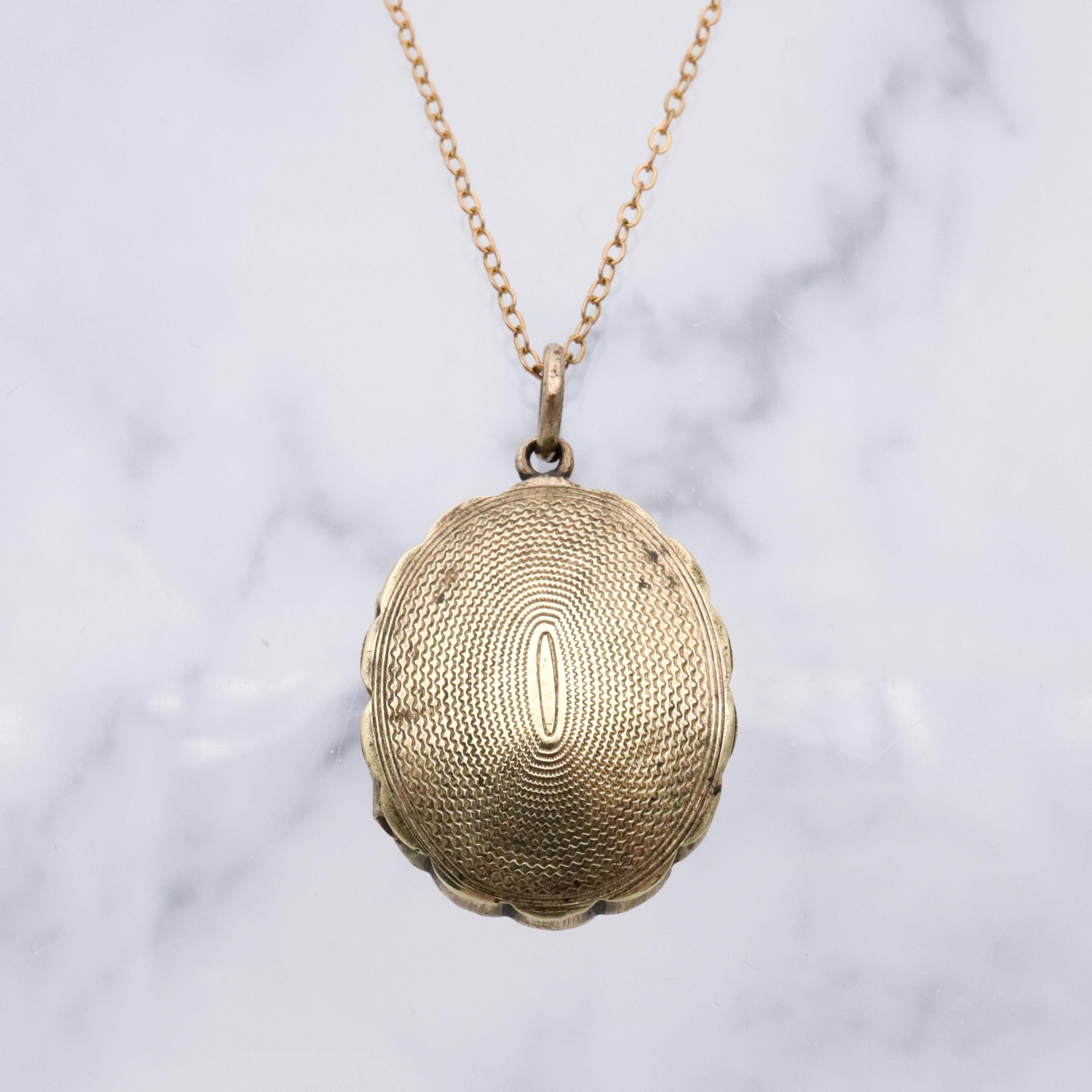 Victorian gold filled oval hair locket