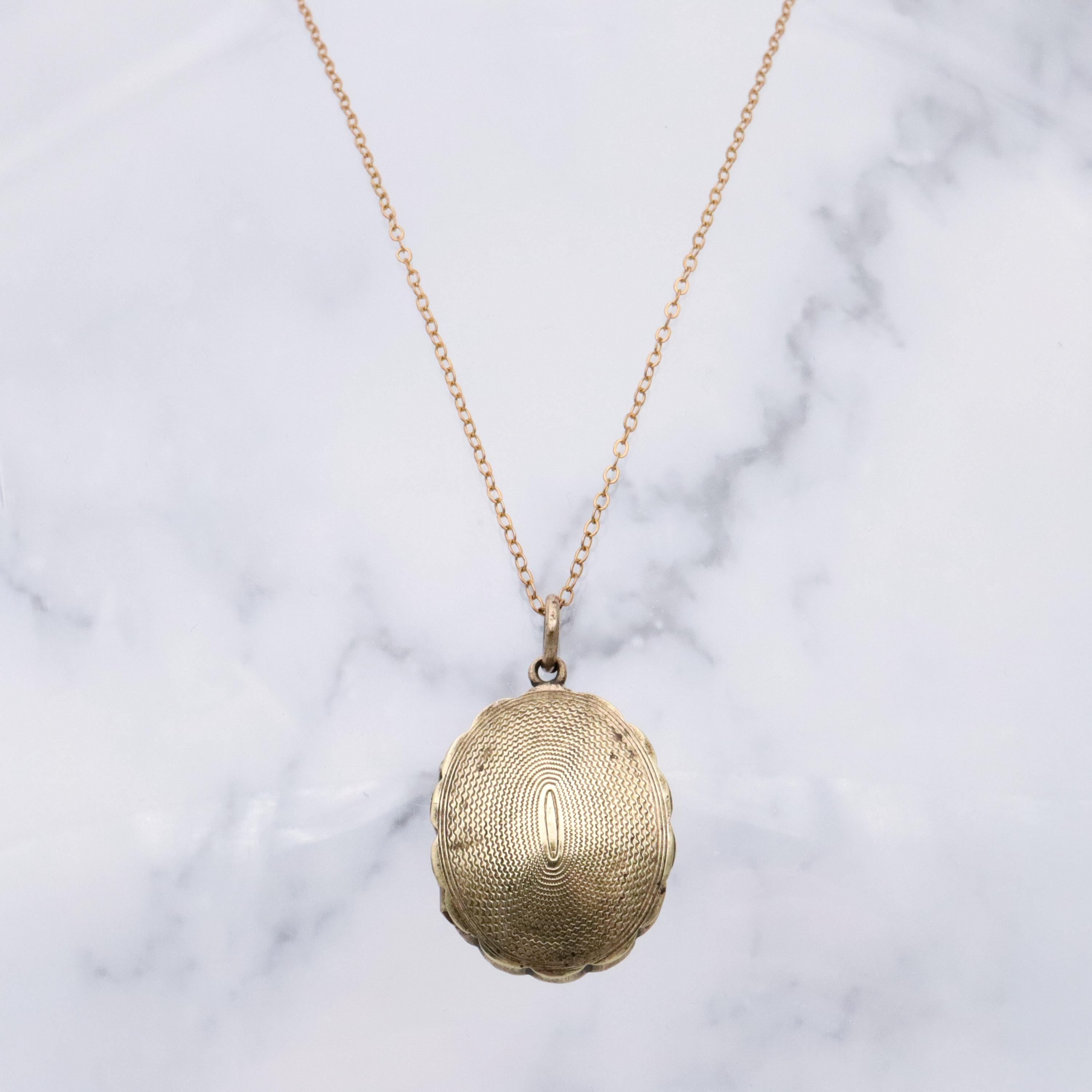 Victorian gold filled oval hair locket